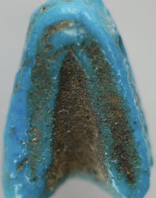 Blue glaze fly amulet