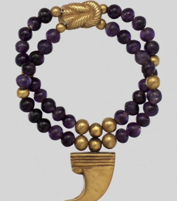 claw anklet gold amethyst met
