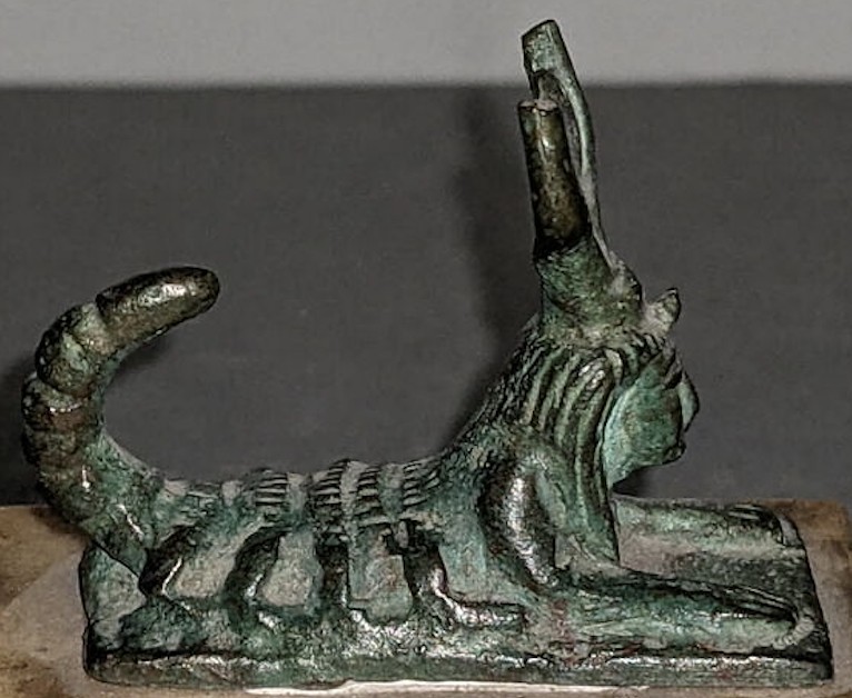 Serket-Hathor Copper alloy woman-headed scorpion Serket-Hathor, side