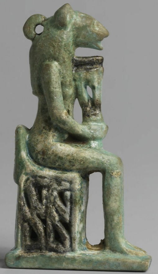 Enthroned Bastet - Green and black Enthroned Bastet - Green and black