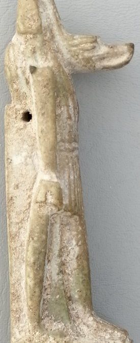 Faded green glaze Anubis