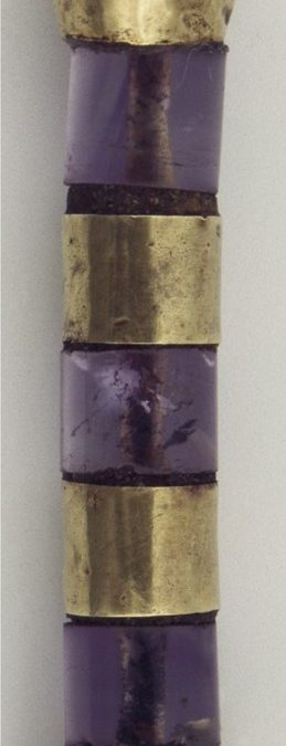 Gold and amethyst cylindrical case