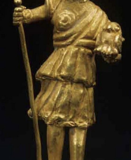 Gold Anubis as defender of Osiris/Dionysus