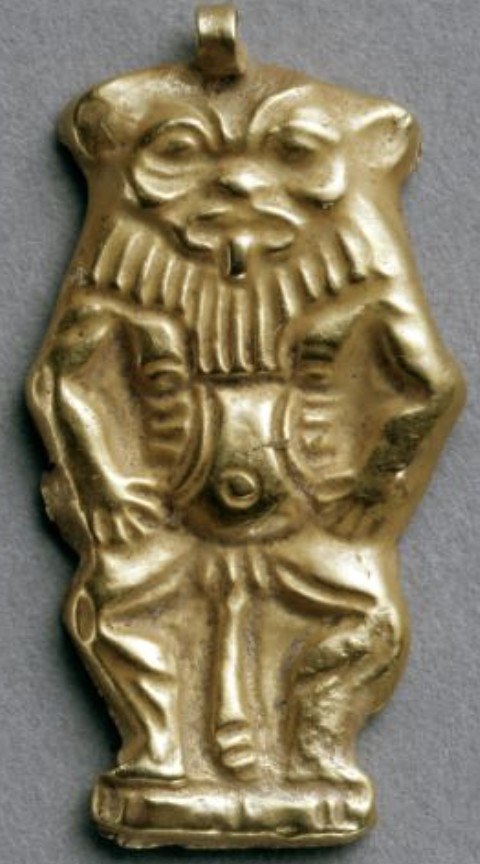 Gold early New Kingdom Bes Gold early New Kingdom Bes