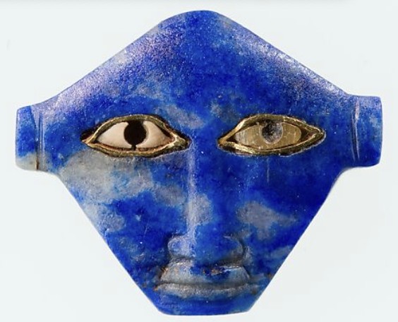 Hathor head - Lapis lazuli, gold