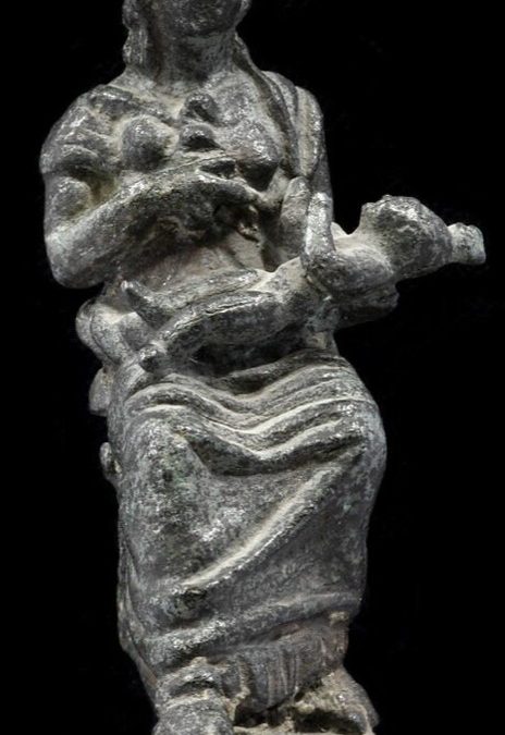 Isis suckling Harpokrates 1 - Copper alloy H 9.1 Roman Period