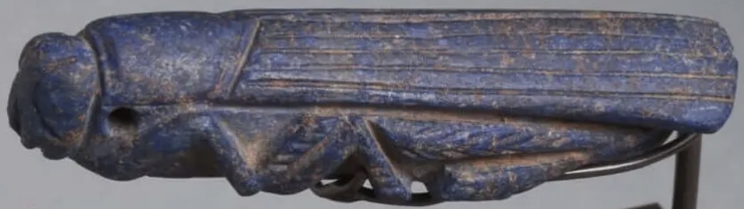 Grasshopper or locust variants Lapis lazuli grasshopper amulet