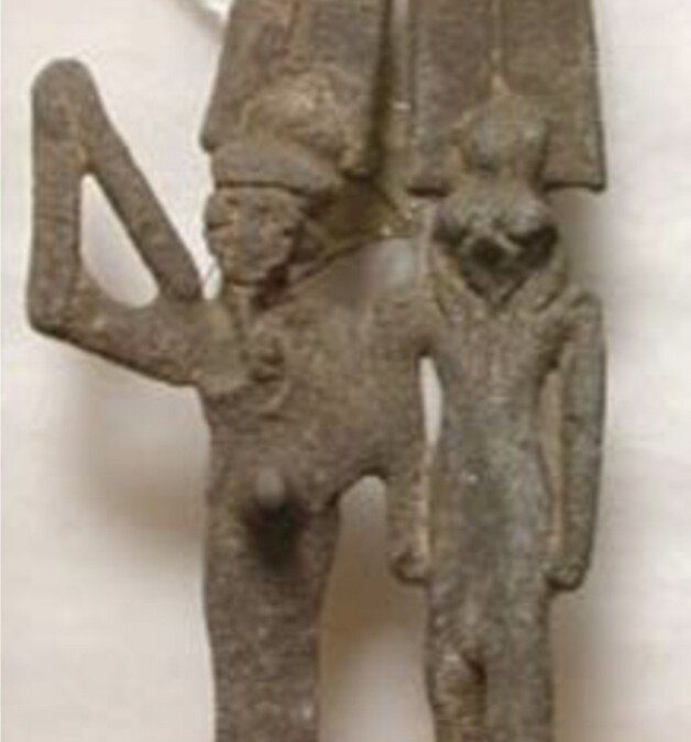 Copper alloy dyad of Min and Horus