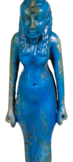 Mut - Blue glaze H 9.7, W 2.4