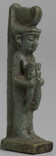 Neith suckling Sobek - Blue/grey glaze Neith suckling Sobek - Blue/grey glaze