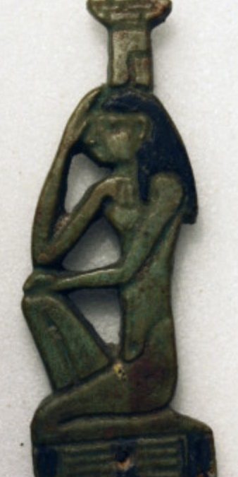 Nephthys mourning - Green and black glaze