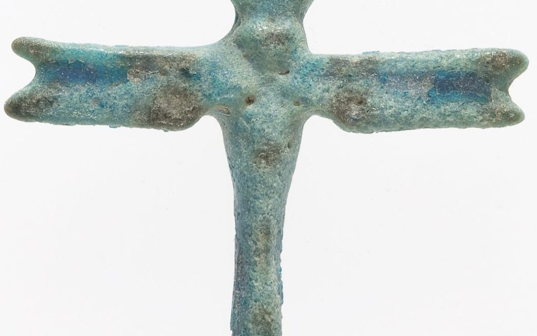 Painted blue glaze dragonfly variant, front