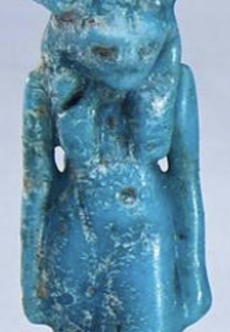 Sekhmet-Hathor - Blue glazed striding cat- or lioness-headed