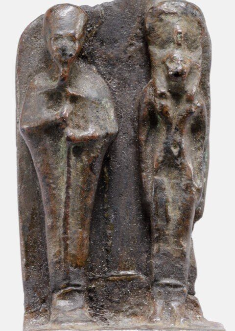 Copper alloy dyad of Sekhmet and Ptah