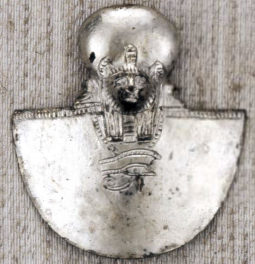 Silver Sekhmet with a wedjat aegis Silver Sekhmet with a wedjat aegis