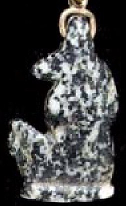 Speckled granite squatting Anubis