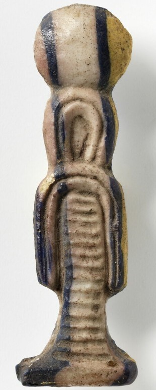White/deep blue/yellow glass with sun disc Isis knot White/deep blue/yellow glass with sun disc Isis knot
